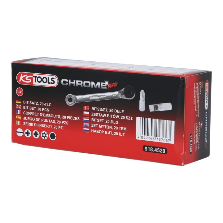 KS Tools 1/4" CHROMEplus Bit-Satz, 20-teilig