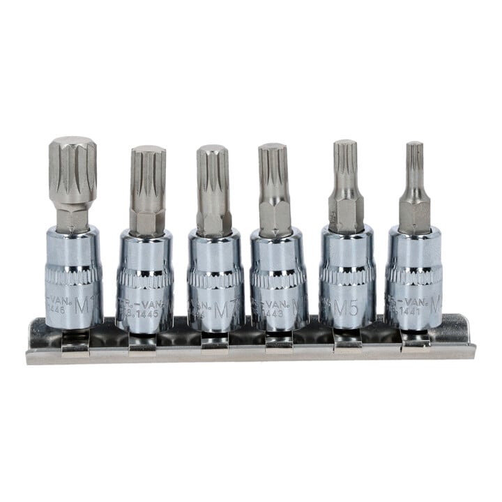 KS Tools 1/4"CHROMEplus Bit-Stecknuss-Satz XZN, 6-teilig