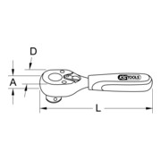 KS Tools 1/4" CHROMEplus bit wissel ratel, 115mm-2