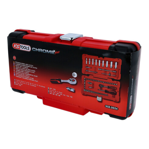 KS Tools 1/4" CHROMEplus dopsleutelset, 54-delig.