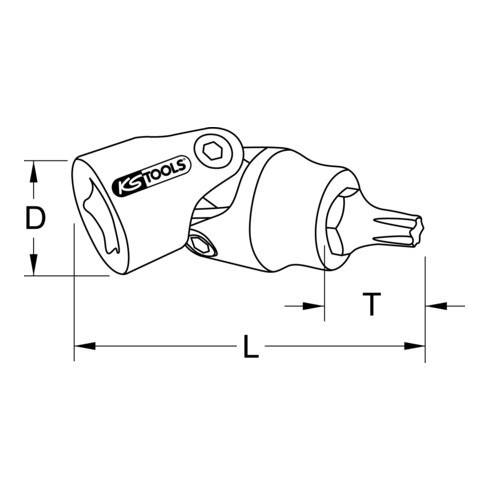 KS Tools 1/4" CHROMEplus Gelenk-Bit-Stecknuss TX