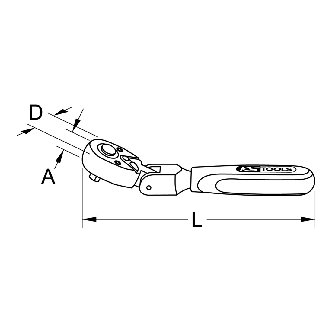 KS Tools 1/4" CHROMEplus Gelenk-Umschaltknarre, 72 Zahn