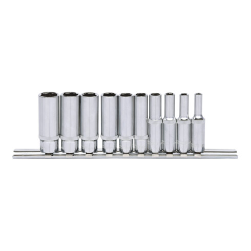 KS Tools 1/4" CHROMEplus inbussleutelset, lang, 10 stuks 4-13mm