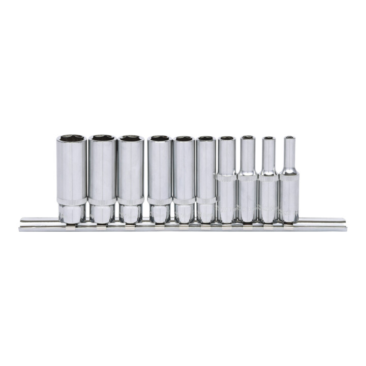 KS Tools 1/4" CHROMEplus inbussleutelset, lang, 10 stuks 4-13mm
