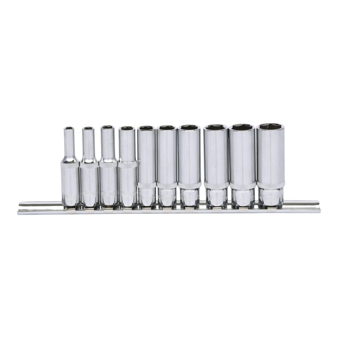 KS Tools 1/4" CHROMEplus Sechskant-Stecknuss-Satz, lang, 10-teilig 4-13mm