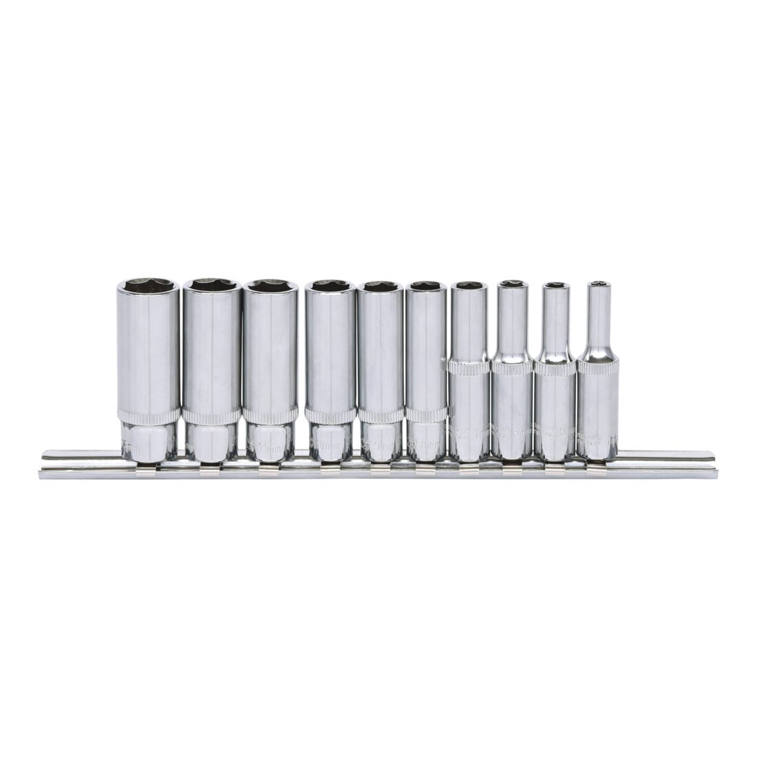 KS Tools 1/4" CHROMEplus Sechskant-Stecknuss-Satz, lang, 10-teilig 4-13mm