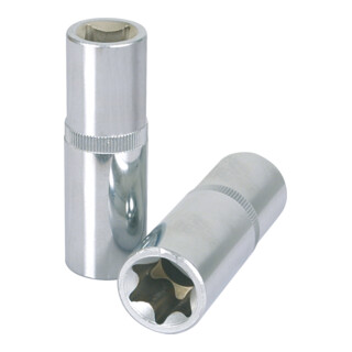 KS Tools 1/4" CHROMEplus TX-E socket, long, E6