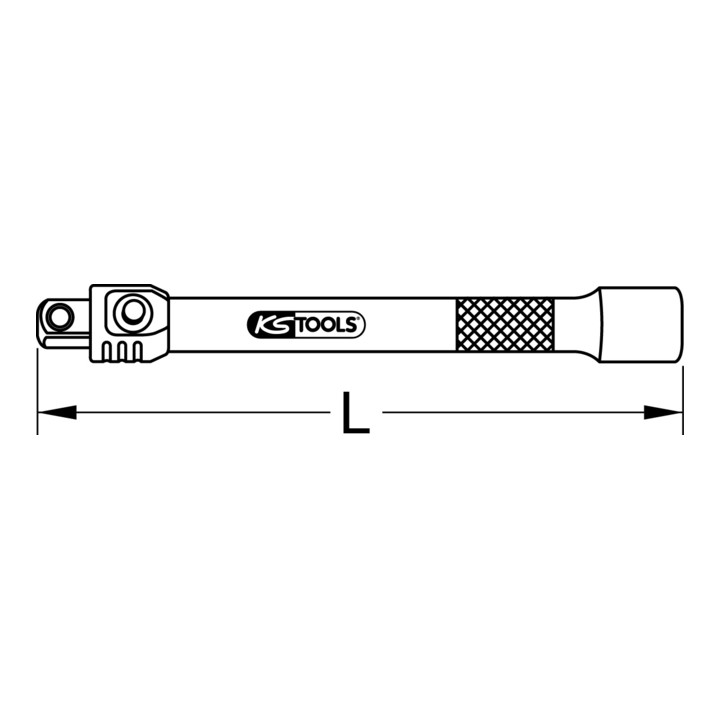 KS Tools 1/4" CHROMEplus Verlängerung mit Verriegelung, 100mm