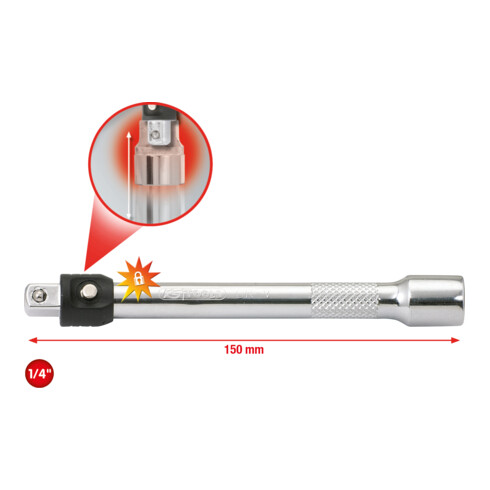 KS Tools 1/4" CHROMEplus Verlängerung mit Verriegelung