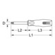 KS Tools 1/4" CHROMEplus Vierkant-Schraubendreher, 150mm