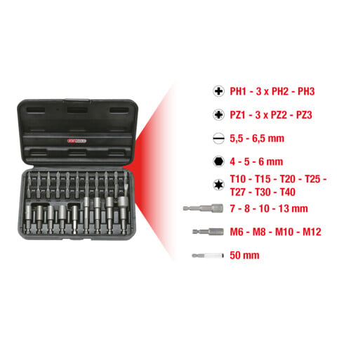 KS Tools 1/4" CLASSIC bit- en inschroefgereedschapset, 31-delig