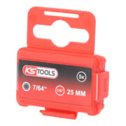 KS Tools 1/4" CLASSIC bit inbus, 25mm, kogelkop, 7/64", set van 5-4