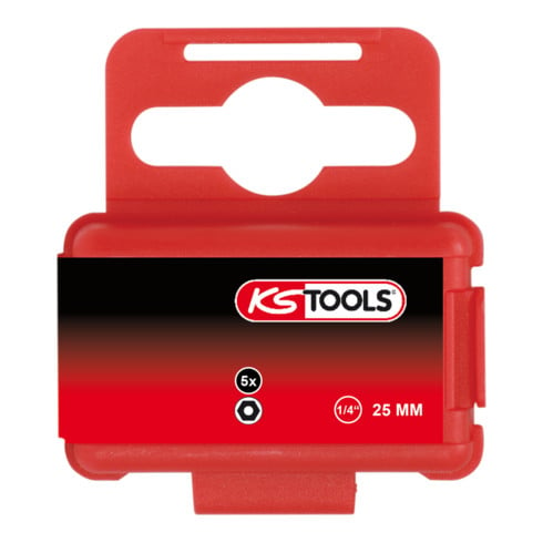 KS Tools 1/4" CLASSIC bit inbus, boring, 25mm, 5/32", set van 5