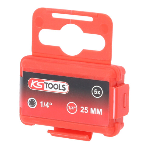 KS Tools 1/4" CLASSIC Bit Innensechskant, 25mm, Kugelkopf, 1/4", 5er Pack