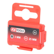 KS Tools 1/4" CLASSIC Bit Innensechskant, 25mm, Kugelkopf, 3mm, 5er Pack-2