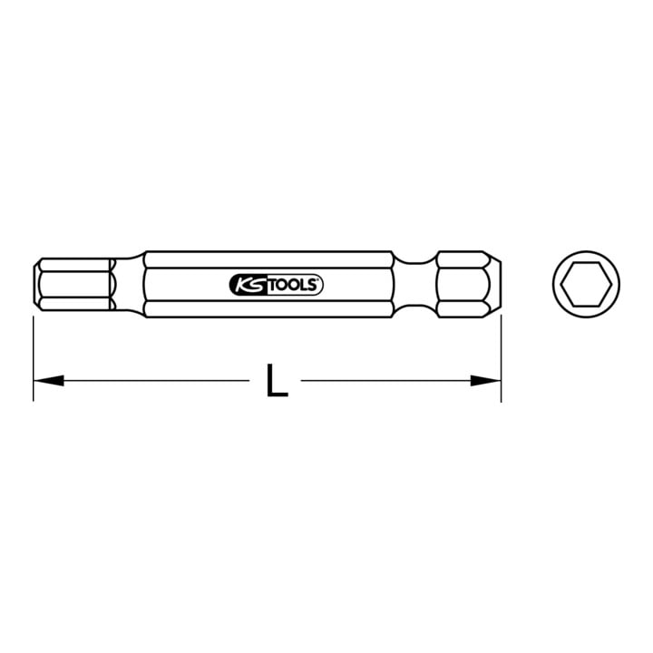 KS Tools 1/4" CLASSIC Bit Innensechskant, 50mm, 10mm, 5er Pack