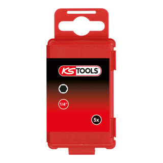 KS Tools 1/4" CLASSIC Bit Innensechskant, 75mm, 4mm, 5er Pack