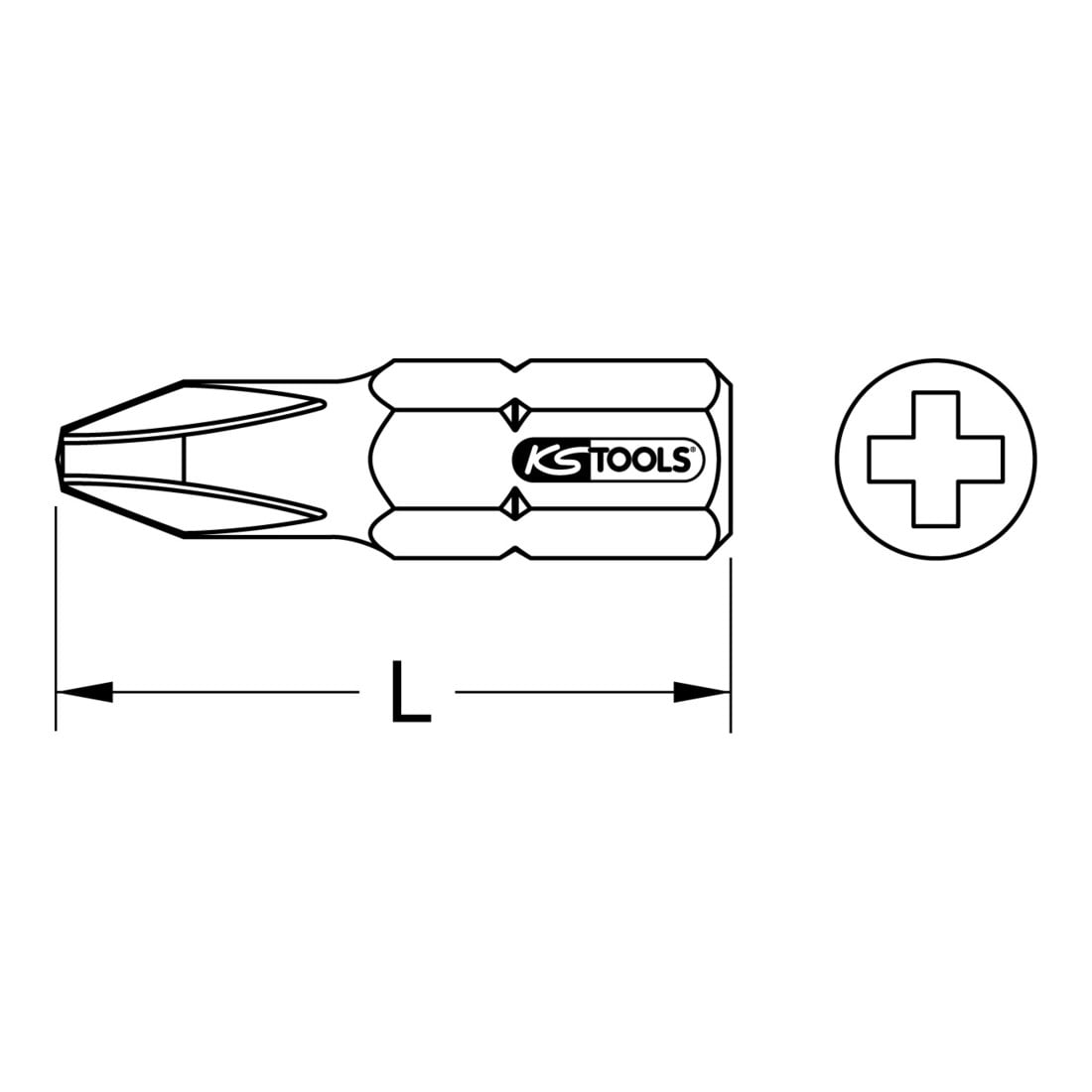 KS Tools 1/4" CLASSIC Bit PH, 25mm, PH000, 5er Pack