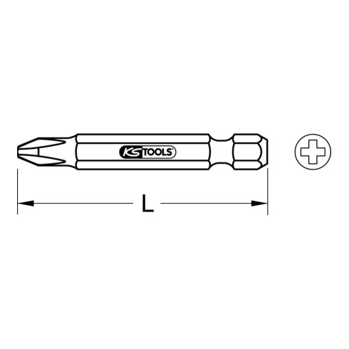 KS Tools 1/4" CLASSIC Bit PH, 50mm, PH1, 5er Pack