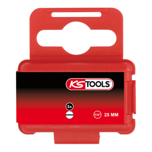 KS Tools 1/4" CLASSIC Bit Schlitz, 25mm, 10mm, 5er Pack