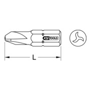 KS Tools 1/4" CLASSIC Bit TRIWING, 25mm, 2mm-3