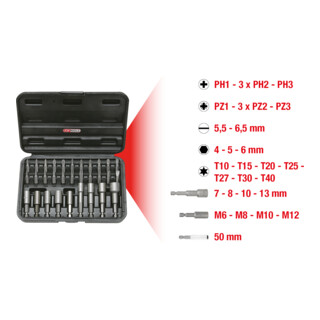 KS Tools 1/4" CLASSIC Bit- und Einschraubwerkzeug-Satz, 31-teilig