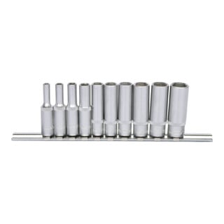 KS Tools 1/4" CLASSIC Sechskant-Stecknuss-Satz, lang, 10-teilig 4-13mm