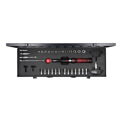 KS Tools 1/4" Coffret de clés dynamométriques ERGOTORQUE®precision 5-25 Nm à carré d'entraînement bouton, 32 pcs.