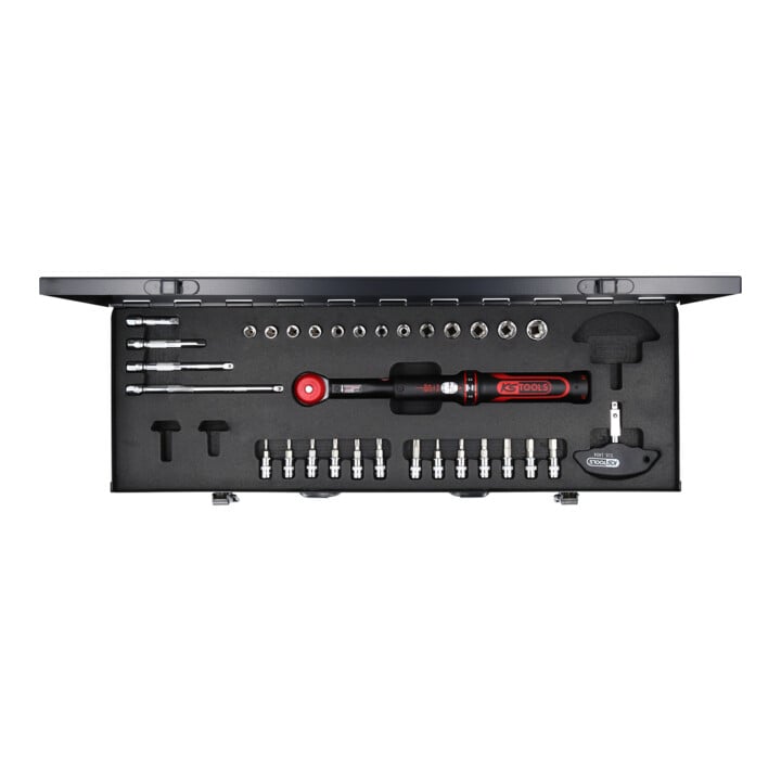 KS Tools 1/4" Coffret de clés dynamométriques ERGOTORQUE®precision 5-25 Nm à carré d'entraînement bouton, 32 pcs.