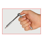KS Tools 1/4" Cricchetto reversibile con snodo bit, lunghezza 119 mm-2