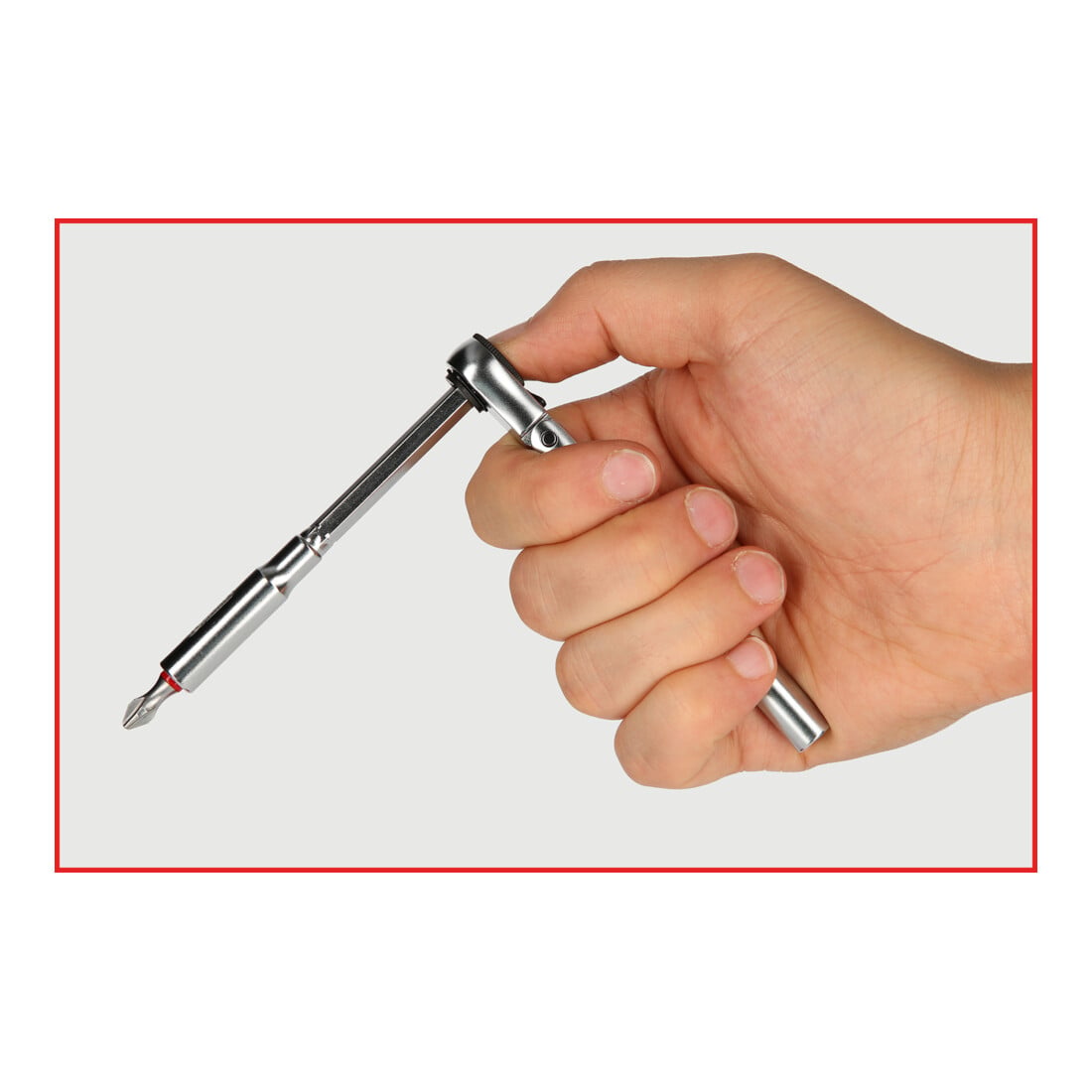 KS Tools 1/4" Cricchetto reversibile con snodo bit, lunghezza 119 mm