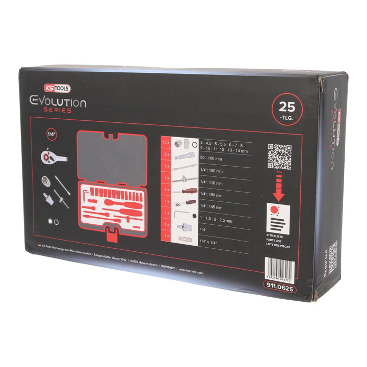 KS Tools 1/4" dopsleutelset, 25-delig