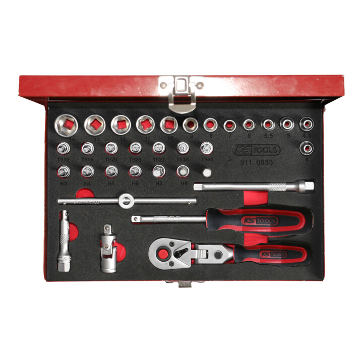 KS Tools 1/4" dopsleutelset, 33 stuks