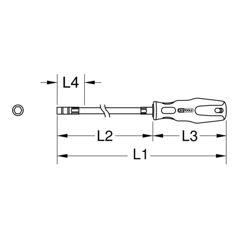 KS Tools 1/4" ERGOTORQUEplus Bit-Schraubendreher, XL, 614mm