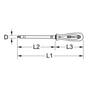 KS Tools 1/4" ERGOTORQUEplus haakse schroevendraaier, 200mm
