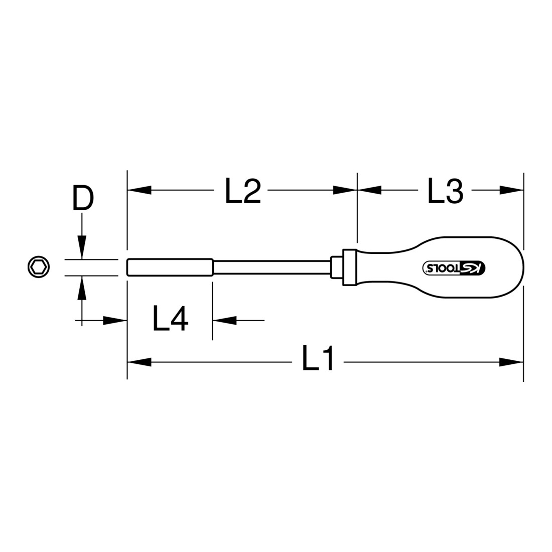 KS Tools 1/4" geïsoleerde bit schroevendraaier met magazijn