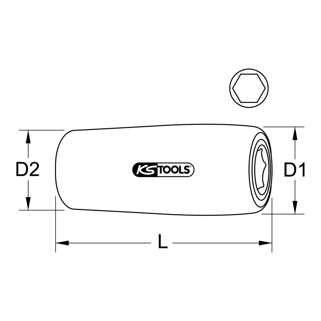 KS Tools 1/4" geïsoleerde bithouder, 40mm