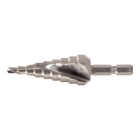 KS Tools 1/4" HSS Stufenbohrer-Bit,Ø 4-20mm, 9 Stufen