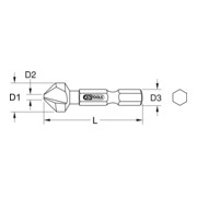 KS Tools 1/4" HSS TiN conische en ontbraam verzinkboor 90