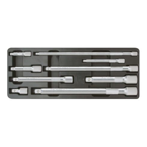 KS Tools 1/4 inch + 3/8 inch + 1/2 inch verlengset, 9-delig.