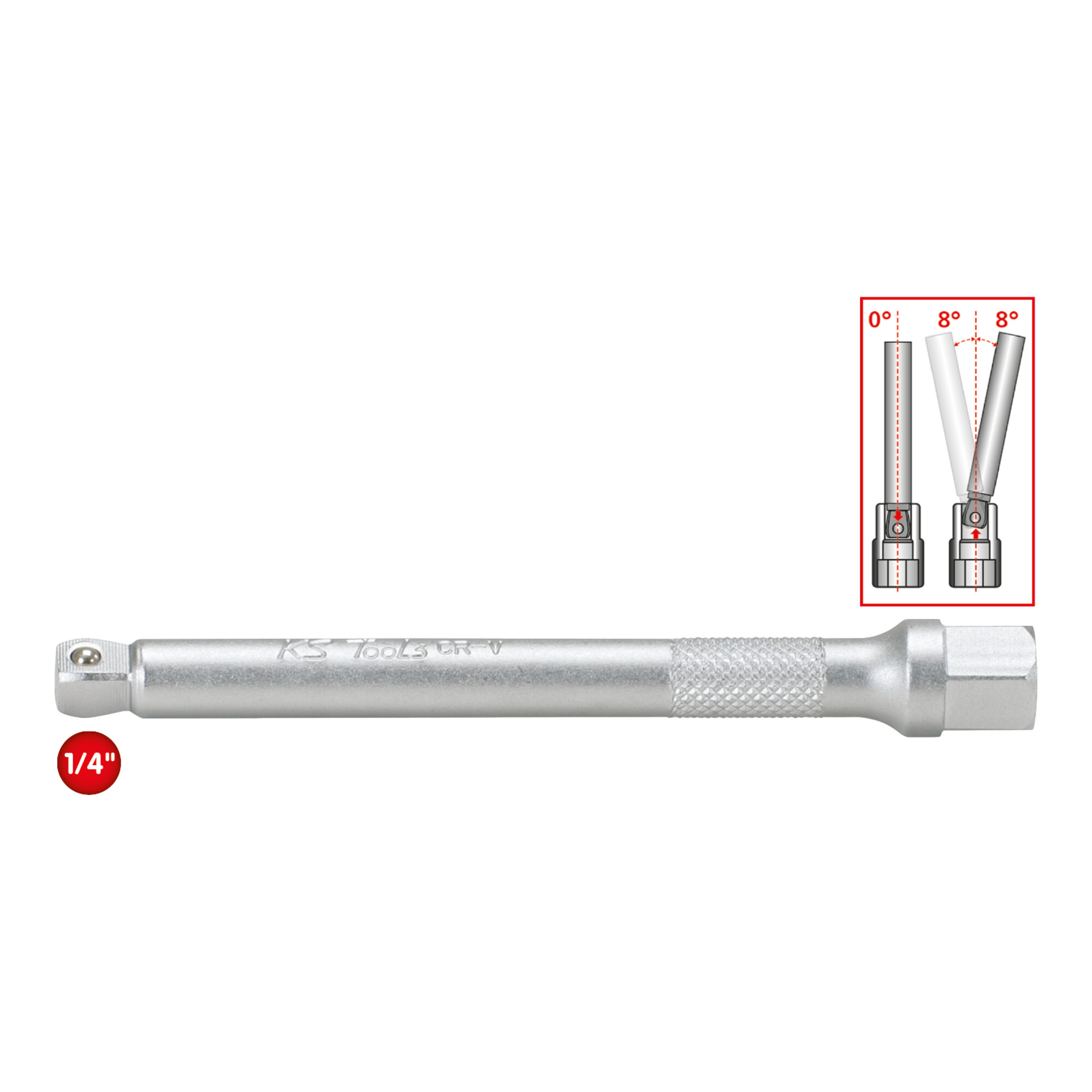 KS Tools 1/4" Kipp-Verlängerung mit Antriebsechskant, 150mm