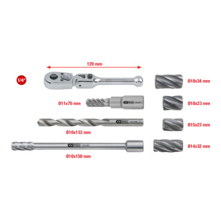 KS Tools 1/4" MASTER Jeu d'alésoirs ABS, 8 pcs