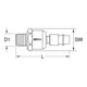 KS Tools 1/4" metalen kogelgewricht stopnippel, 56mm
