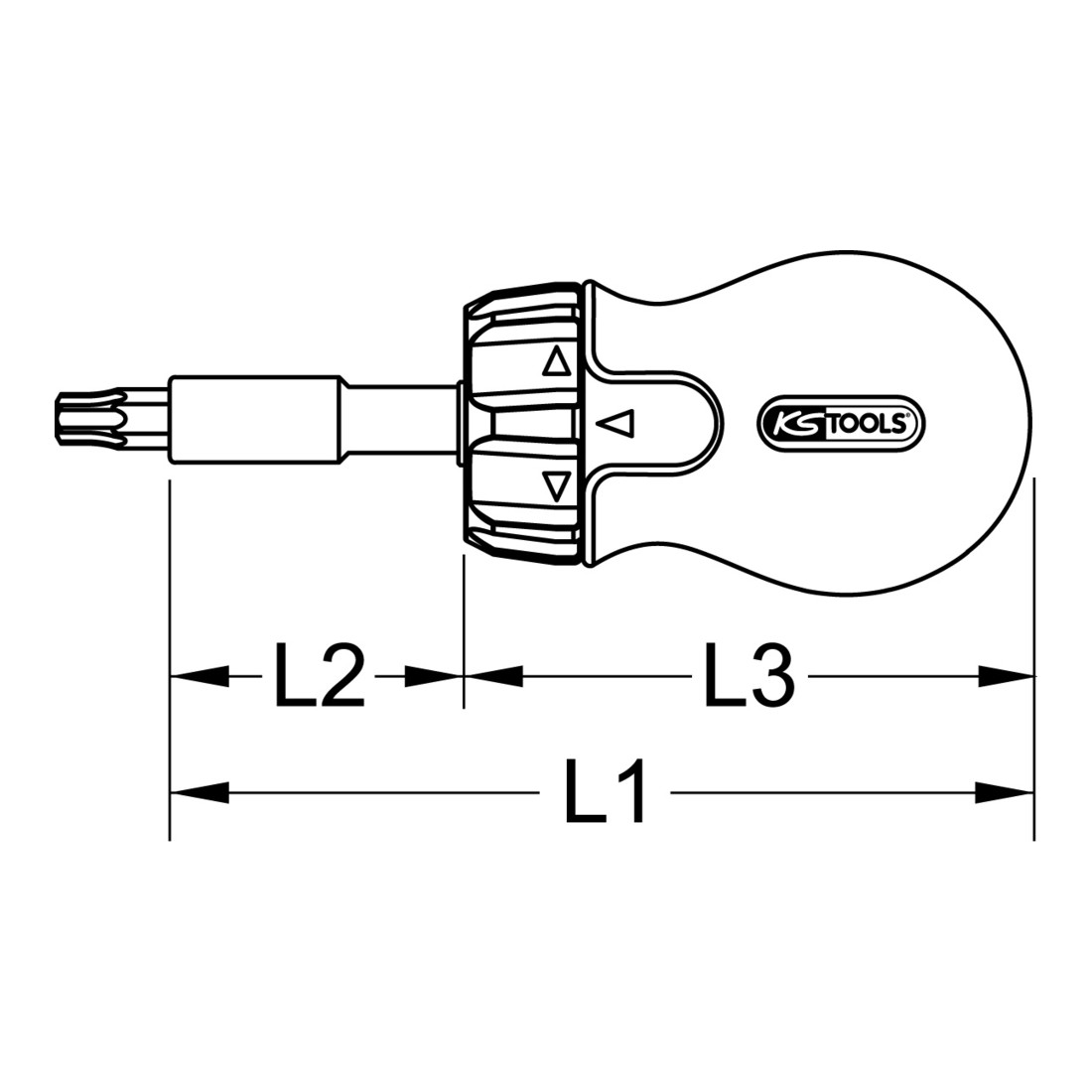 KS Tools 1/4" Mini-Ratschen-Schraubendreher, 95mm