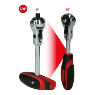 KS Tools 1/4" MODIFIX mini T-greep zwenkkop ratel, 72 tands