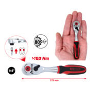 KS Tools 1/4" Monster Bit-Umschaltknarre, 125mm