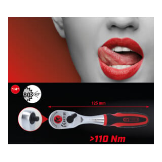 KS Tools 1/4" Monster Umschaltknarre, 80 Zahn
