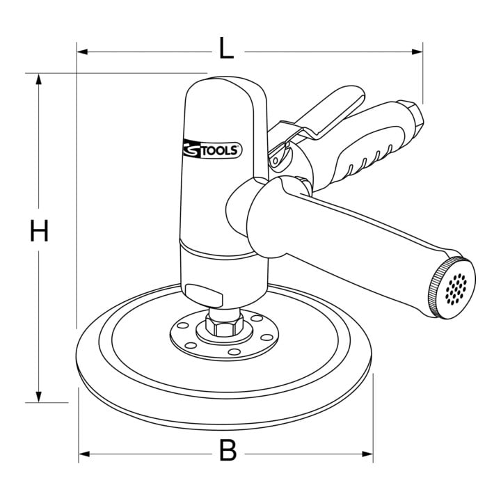 KS Tools 1/4" perslucht polijstmachine, Ø 145 mm