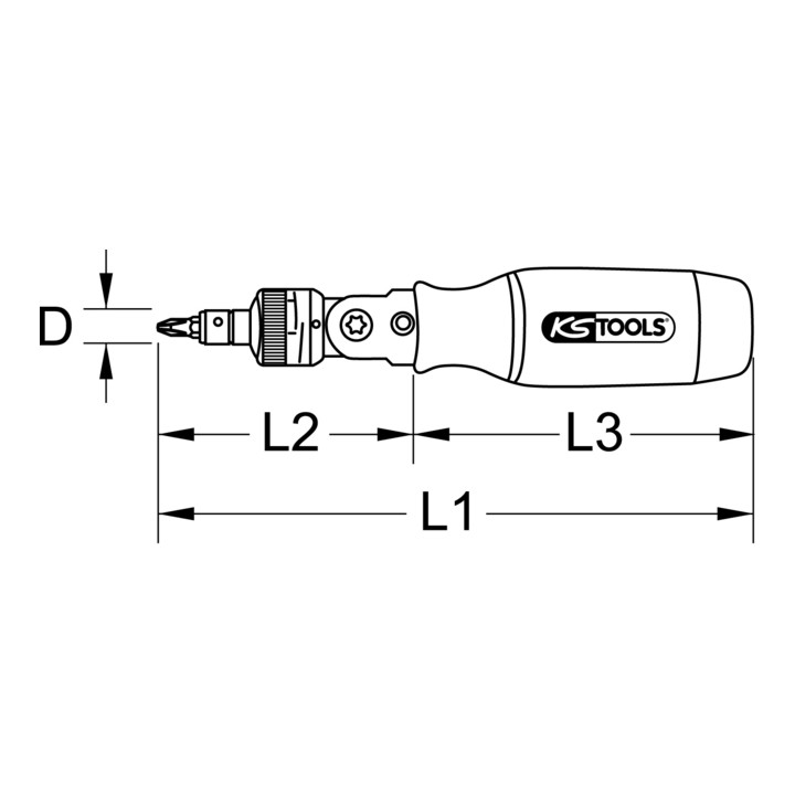 KS Tools 1/4" Ratschen-Bit-Schraubendreher, 190mm