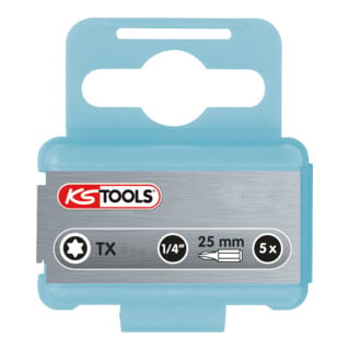 KS Tools 1/4" RVS bit TX, 25mm, T15, set van 5